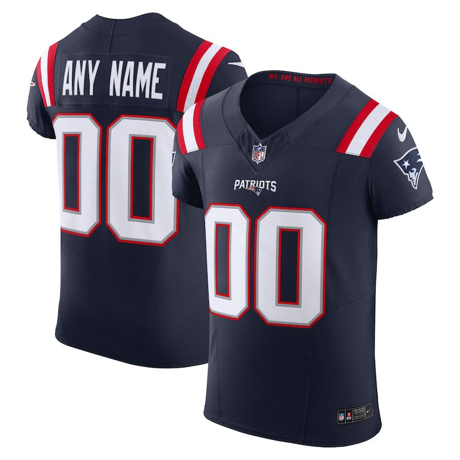 Men New England Patriots Nike Navy Vapor F.U.S.E. Elite Custom NFL Jersey